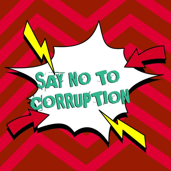 Sign Displaying Say Corruption Internet Concept Decentralizált Pénzváltás Bevezetése — Stock Fotó
