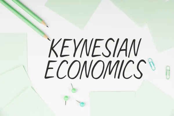 Writing Displaying Text Keynesian Economics Word Monetary Fiscal Programs Government — Foto Stock
