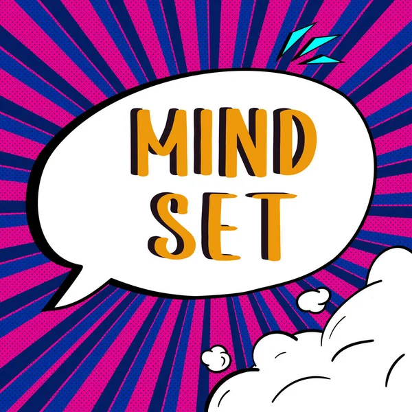 Χειρόγραφο Κείμενο Mind Set Internet Concept Μια Τυπική Σκέψη Ενός — Φωτογραφία Αρχείου