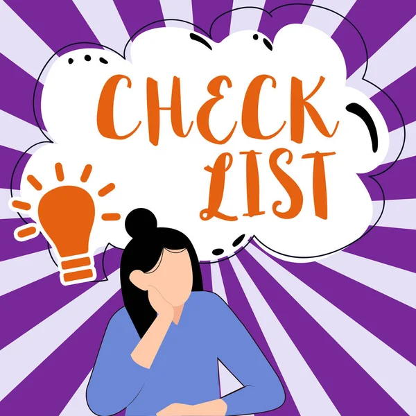 Handwriting text Check List, Business concept Items required Things to be done Points to be considered