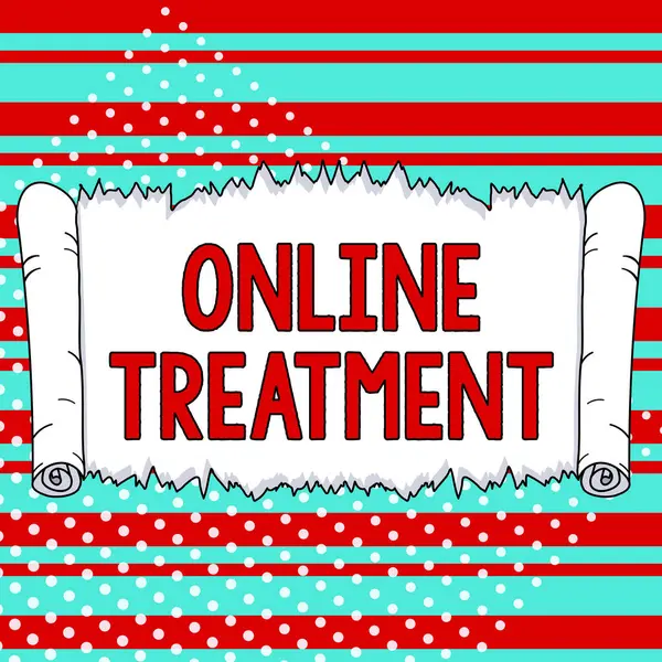 Sign Displaying Online Treatment Business Showcase Delivery Mental Health Counseling — Foto de Stock