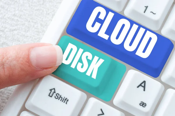 Inspiration showing sign Cloud Disk, Concept meaning web base service that provides storage space on a remote server