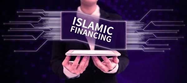 Conceptual Caption Islamic Financing Business Approach Banking Activity Investment Complies — Zdjęcie stockowe