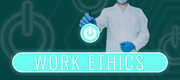 Conceptual Display Work Ethics Business Overview Set Values Centered Importance —  Fotos de Stock