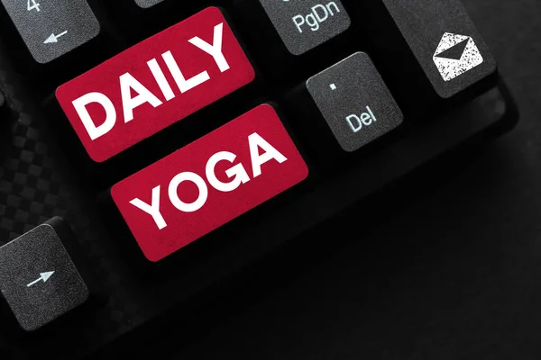 Text Showing Inspiration Daily Yoga Word Series Yoga Workouts Train — Stock fotografie