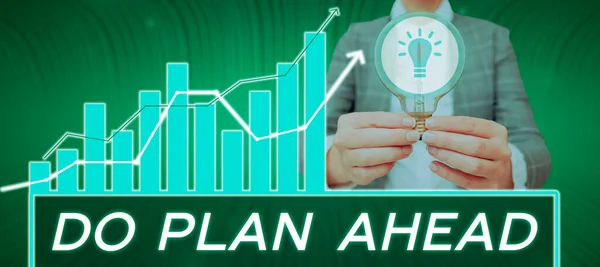 Conceptual Display Plan Ahead Business Approach Planning Steps Obtaining Success — Photo