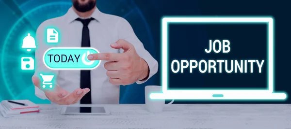 Sign Displaying Job Opportunity Business Overview Opportunity Employment Chance Get — Stok fotoğraf