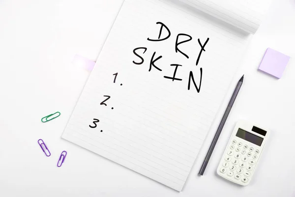 Text Showing Inspiration Dry Skin Business Overview Uncomfortable Condition Marked — Stock Photo, Image