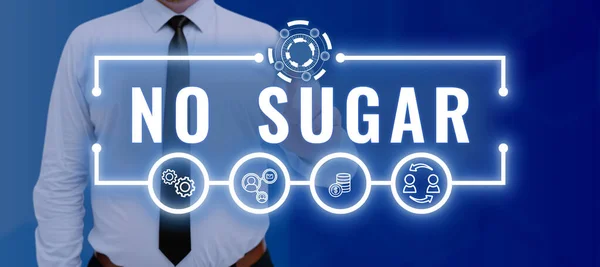 Cartel Que Muestra Sugar Palabra Para Sido Dejado Atrás Reemplazado —  Fotos de Stock