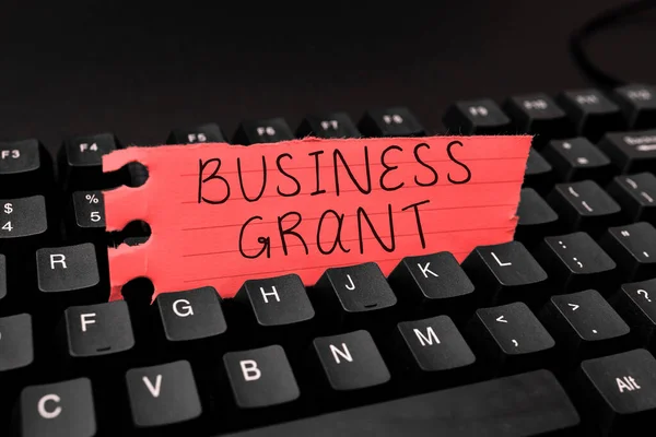 Testi Scritti Mano Business Grant Business Showcase Strategie Lavoro Raggiungere — Foto Stock