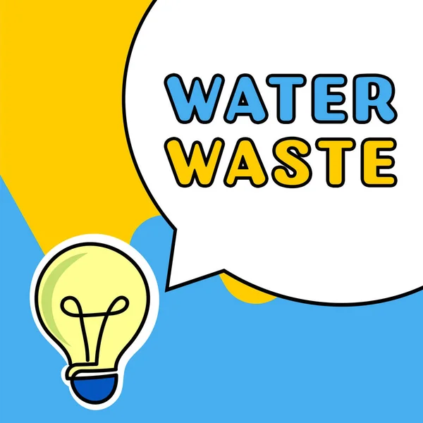 Texto Que Muestra Inspiración Water Waste Business Concept Liquid Que —  Fotos de Stock