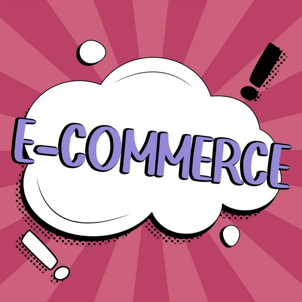 Conceptual Caption Commerce Business Showcase Commercial Transactions Carried Out Remotely — Foto de Stock