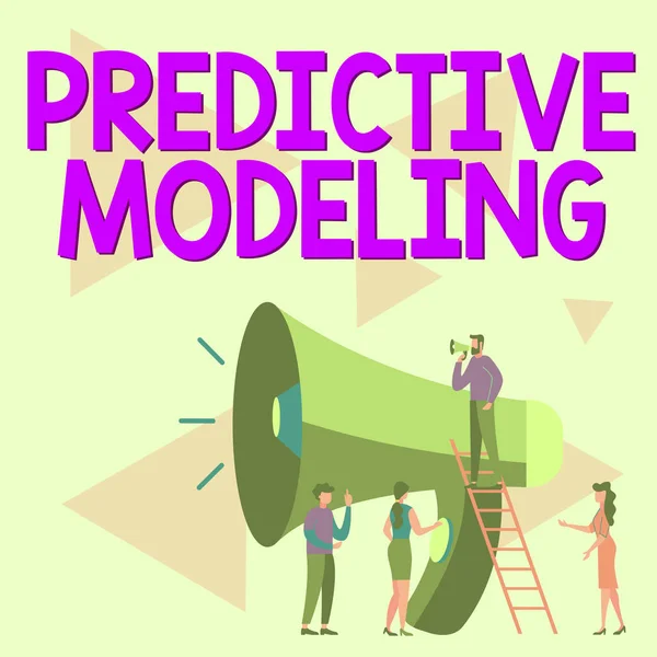 符号显示预测模型 业务理念维护策略受预测分析驱动 — 图库照片