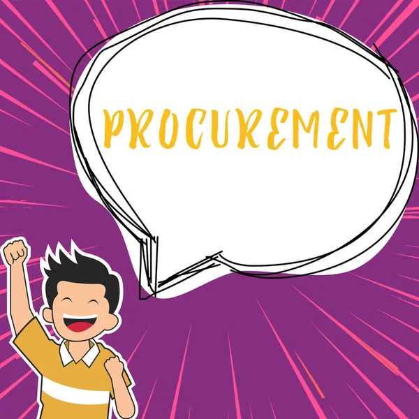 Text Sign Showing Procurement Word Written Procuring Purchase Equipment Supplies — Zdjęcie stockowe