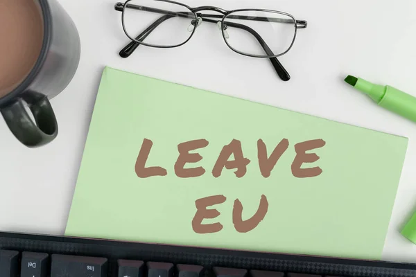 Writing Displaying Text Leave Internet Concept Act Person Leave Country — Stock Photo, Image