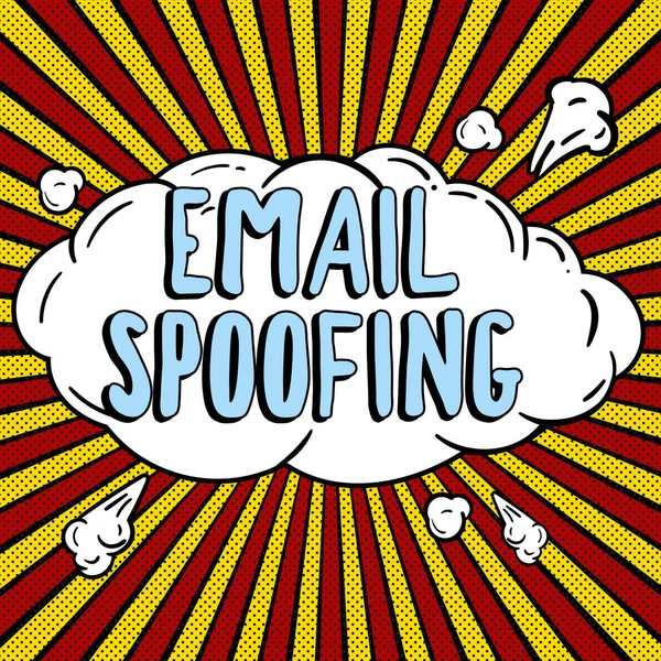 Hand writing sign Email Spoofing, Business idea secure the access and content of an email account or service