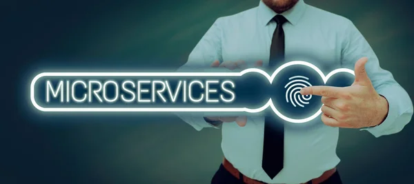 Handwriting Text Microservices Word Software Development Technique Building Single Function — Stock Photo, Image