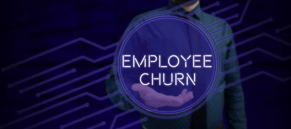 Sign Displaying Employee Churn Business Concept Rate Change Existing Workes — Foto de Stock