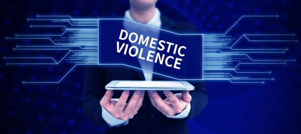 Text Caption Presenting Domestic Violence Business Concept Violent Abusive Behavior — Stock Fotó