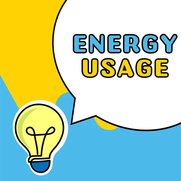 显示能源使用 业务概览在过程或系统中消耗或使用的能源数量 — 图库照片