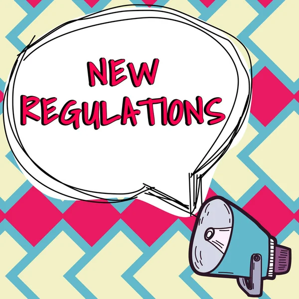 Inspiration Showing Sign New Regulations Business Idea Regulation Controlling Activity — Zdjęcie stockowe