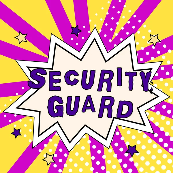 Text Tecken Som Visar Security Guard Business Approach Verktyg Som — Stockfoto
