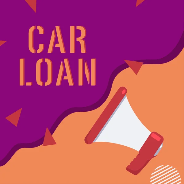 Conceptual Display Car Loan Conceptual Photo Taking Money Bank Big — Foto de Stock