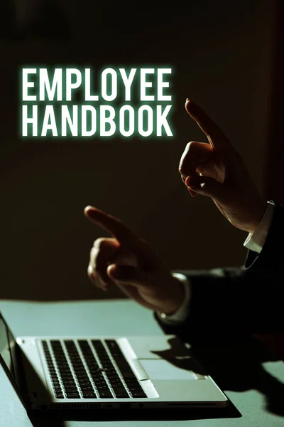 Text Sign Showing Employee Handbook Business Overview Document Contains Operating — Stok fotoğraf