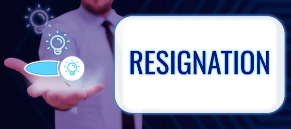 Conceptual Display Resignation Conceptual Photo Act Giving Working Ceasing Positions — Stockfoto