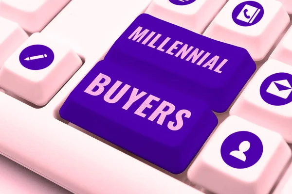 Text Showing Inspiration Millennial Buyers Concept Meaning Type Consumers Interested —  Fotos de Stock