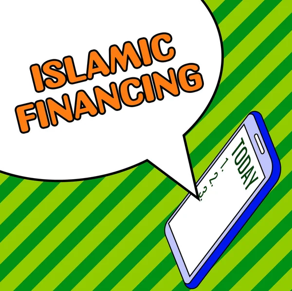 Hand Writing Sign Islamic Financing Internet Concept Banking Activity Investment — Fotografia de Stock