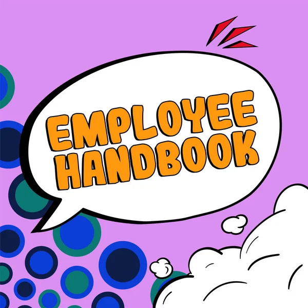 Sign Displaying Employee Handbook Business Showcase Document Contains Operating Procedures — Stok fotoğraf