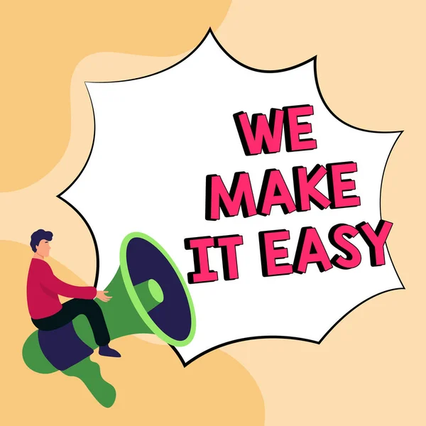 Text Zeigt Inspiration Make Easy Word Offering Solutions Alternativen Erleichtern — Stockfoto