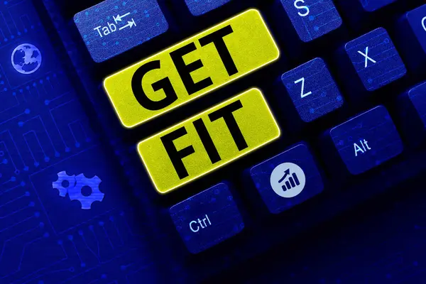 Inspiration Showing Sign Get Fit Business Idea Right Size Shape — Stockfoto