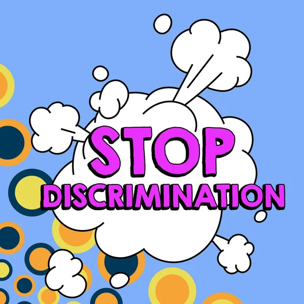 Handschrift Stop Discriminatie Conceptuele Foto Voorkomen Illegale Opgraving Steengroeve Milieubehoud — Stockfoto