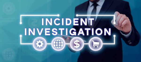 Text Caption Presenting Incident Investigation Internet Concept Responsible Integrity Incident — Fotografia de Stock