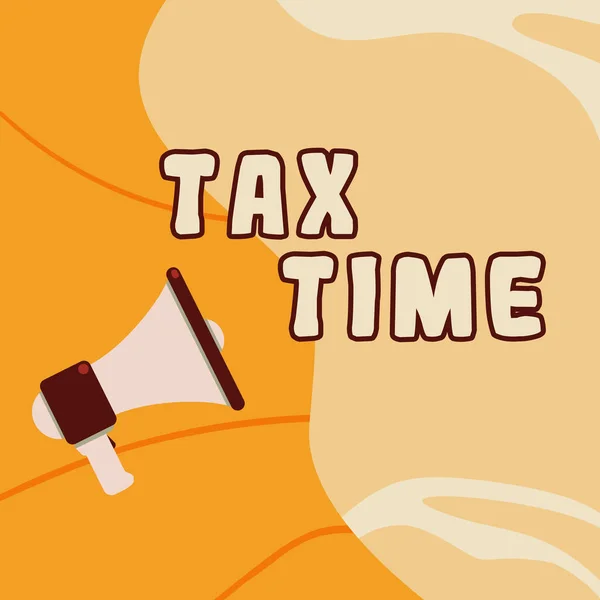Text Showing Inspiration Tax Time Word Written Compulsory Contribution State — Stock Photo, Image