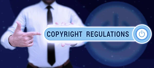 Text Caption Presenting Copyright Regulations Business Overview Body Law Governs — Foto Stock