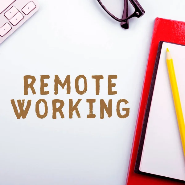 Didascalia Concettuale Remote Working Internet Concept Situazione Cui Dipendente Lavora — Foto Stock