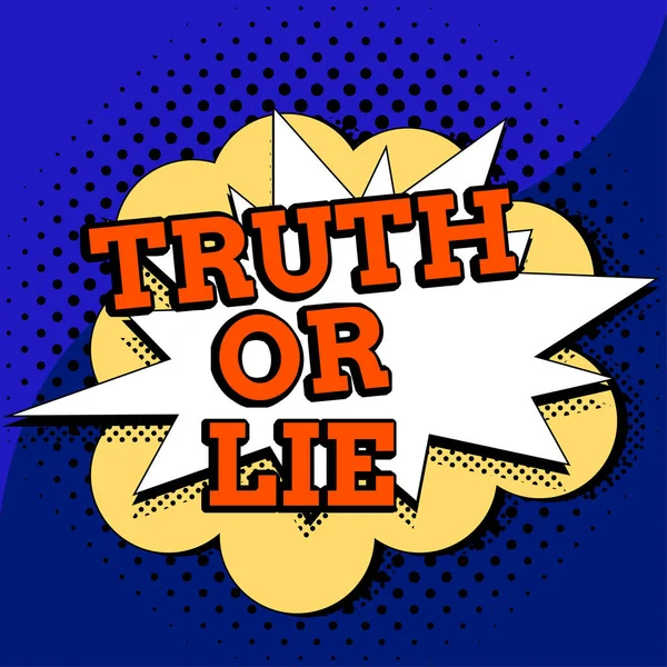 Text Sign Showing Truth Lie Concept Meaning Decision Being Honest — Stok fotoğraf