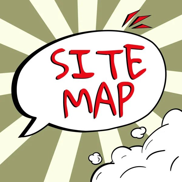 Koncepcyjny Wyświetlacz Mapa Witryny Koncepcja Biznesowa Zaprojektowana Aby Pomóc Zarówno — Zdjęcie stockowe
