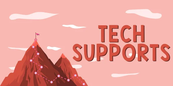 Inspiration Visar Tecken Tech Supports Konceptfoto Hjälp Ges Tekniker Online — Stockfoto