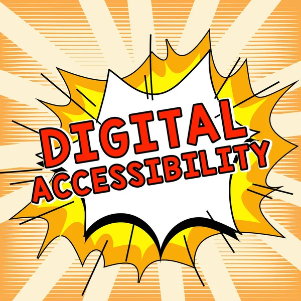 Sign Displaying Digital Accessibility Word Written Electronic Technology Generates Stores — Stockfoto