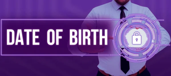 Inspiration Showing Sign Date Birth Business Concept Day Someone Born — Stockfoto