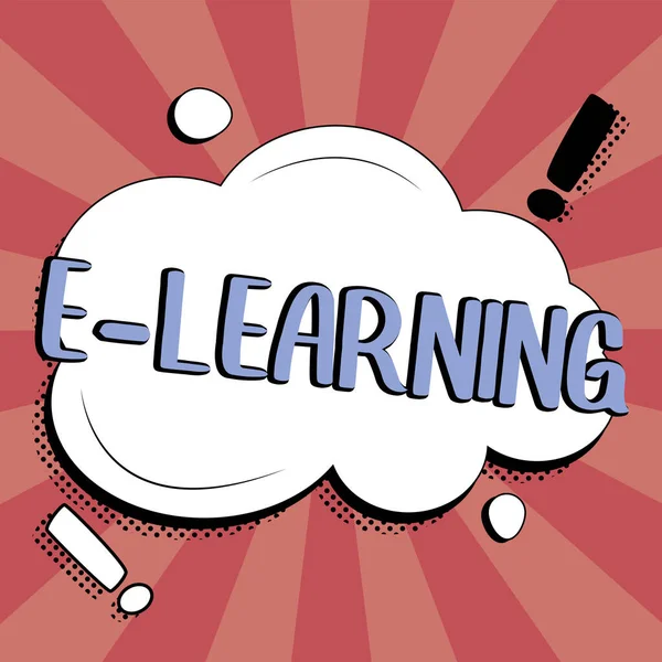 Text Tecken Som Visar Learning Begreppet Utbildning Genom Elektroniska Medier — Stockfoto