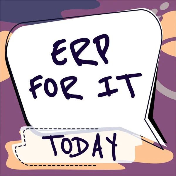 Текстовый Знак Показывающий Erp Word Enterprise Resource Planning Software Integrate — стоковое фото