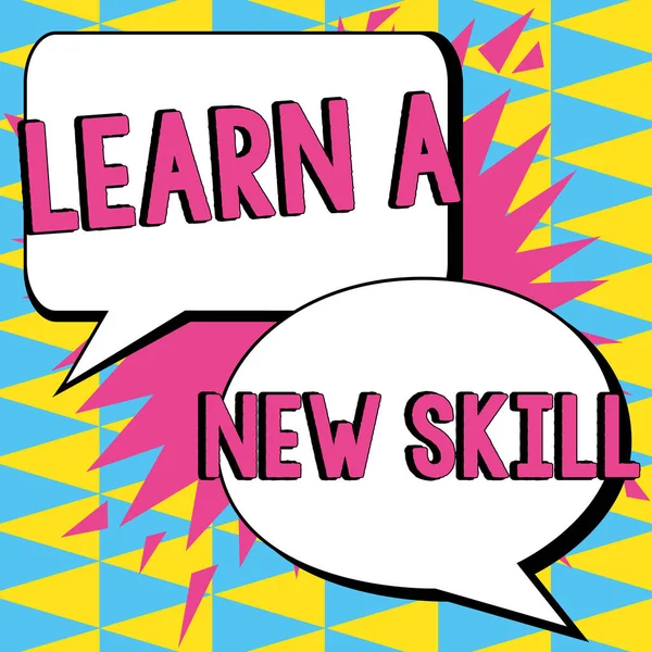 Sign Displaying Learn New Skill Business Overview Acquisition Knowledge Study — Zdjęcie stockowe