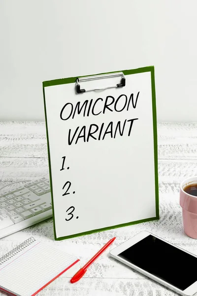 Концептуальний Дисплей Omicron Variant Concept Означає Який Важкого Респіраторного Захворювання — стокове фото