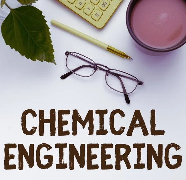 Text sign showing Chemical Engineering, Business approach developing things dealing with the industrial application of chemistry