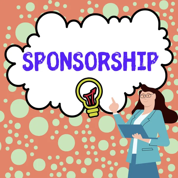 Text Showing Inspiration Sponsorship Business Idea Position Being Sponsor Give — Stockfoto